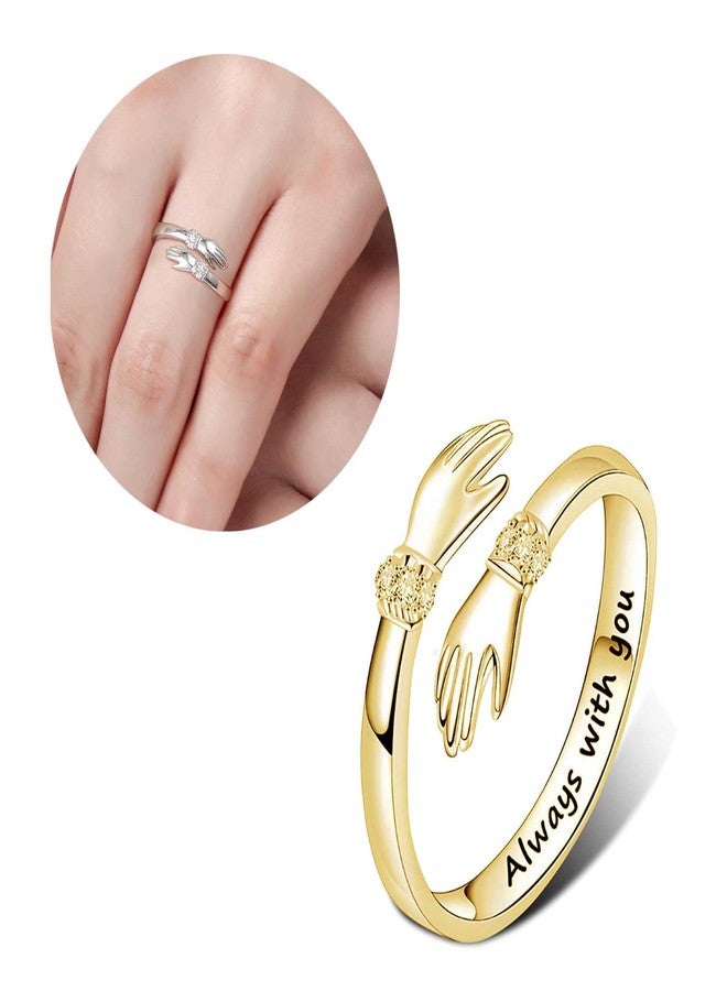 YZYDF Hug Rings Adjustable Open Ring Women Temperament Personality Creative-Love Hug Ring for Lover Daughter Jewelry - Image 2